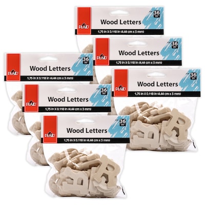 Plaid Letters, 1.75, Tan, 36/Pack, 6 Packs/Bundle (PDE4296-6)