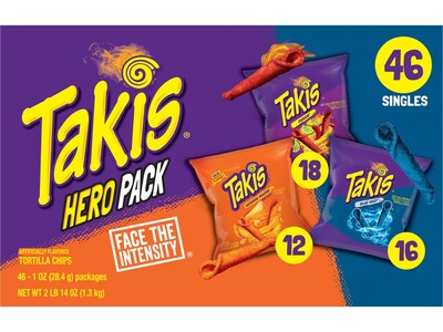 Takis Hero Pack Tortilla Chips, 1 oz., 46 Bags/Case (128642)