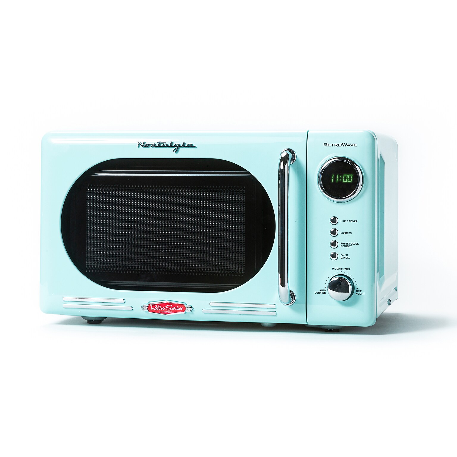 Nostalgia Retro 0.7 Cubic Foot Countertop Microwave, Aqua (NRMO7AQ6A)