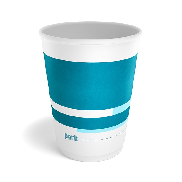 Custom Insulated Paper Cups (12 Oz., Screen Print, White