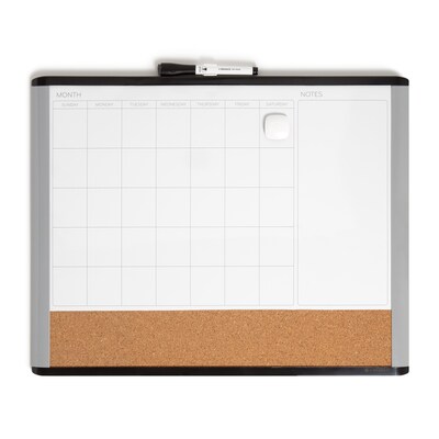 U Brands MOD 3-in-1 Magnetic Dry Erase Calendar Whiteboard, 20 x 16 (388U00-01)