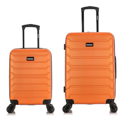 InUSA Trend 2-Piece Hardside Spinner Luggage Set, Orange (IUTRE0SM-ORA)