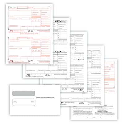 ComplyRight 2023 W-2 Tax Form, 4-Part, 2-Up, 50/Pack (95214E)