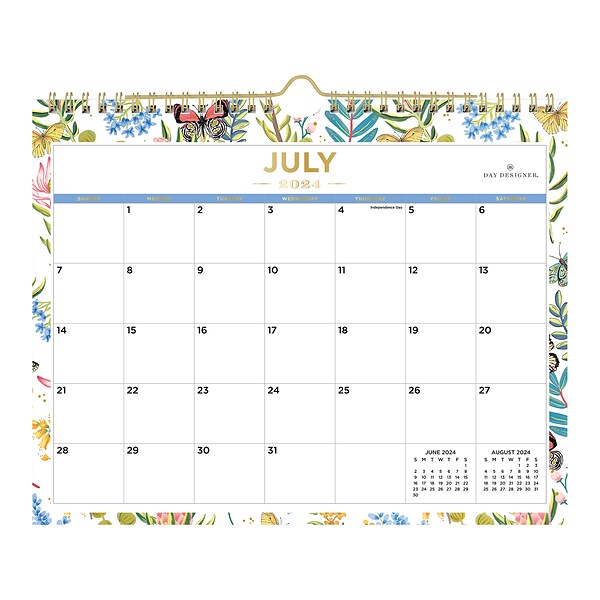 20242025 Blue Sky Day Designer Flutter 11" x 8.75" Academic Monthly