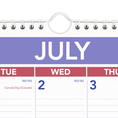 2025-2026 AT-A-GLANCE 15.5" x 22.75" Academic Monthly Wall Calendar, Purple/Red (AY3-28-26)