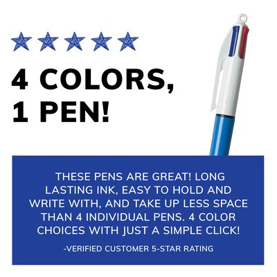 Bic 4-Color Retractable Ballpoint Pens, 6 pk. - Assorted Colors
