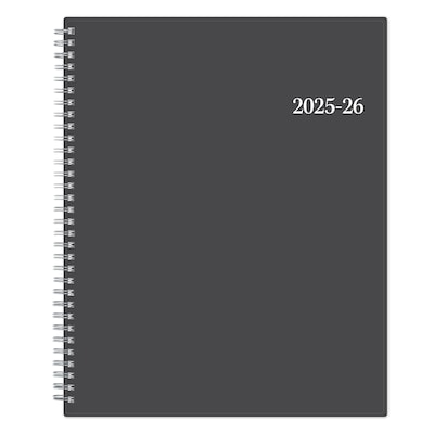 2025-2026 Blue Sky Collegiate 8.5 x 11 Academic Year Weekly & Monthly Planner, Plastic Cover, Gray