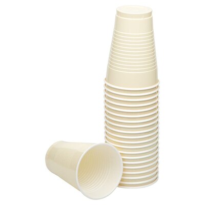 JAM Paper Plastic Party Cups, 12 oz, Ivory, 20/Pack (2255520709)