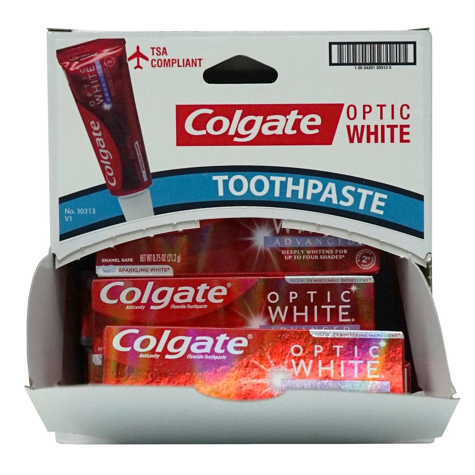 Colgate Optic Advanced White Sparkling Mint Toothpaste, 0.75 oz Tube, 12 Tubes/Dispensit Box, 12 Dispensit Boxes/Carton