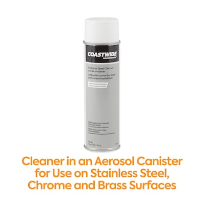 Coastwide Professional™ Stainless Steel Cleaner and Maintainer, Fresh & Clean Scent, 16 oz., 6/Carto