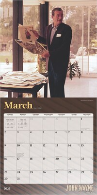 2025 BrownTrout John Wayne 12" x 24" Monthly Square Wall Calendar, (9781975479800)