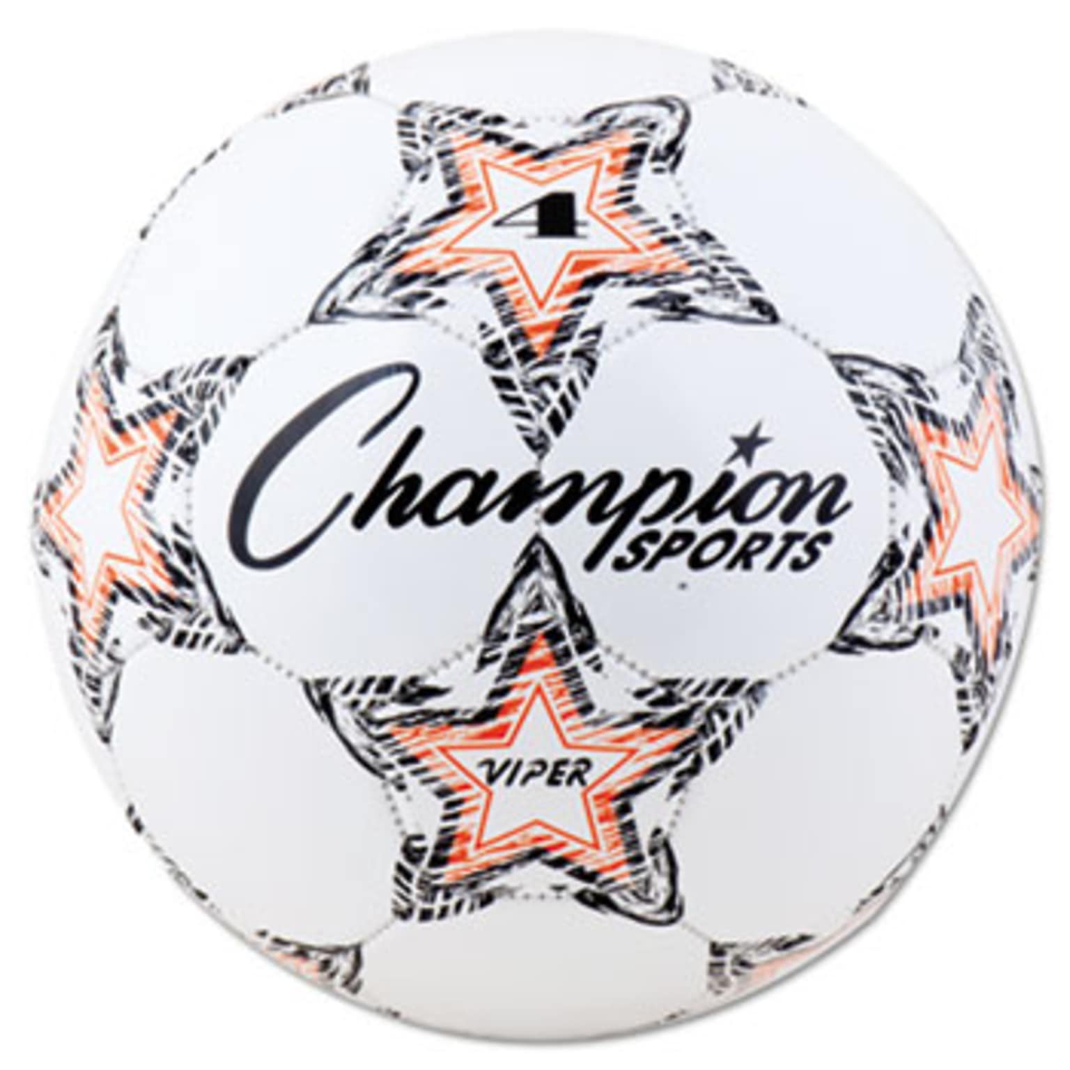 Champion Sports VIPER Soccer Ball, Size 4, 8- 8 1/4 dia., White