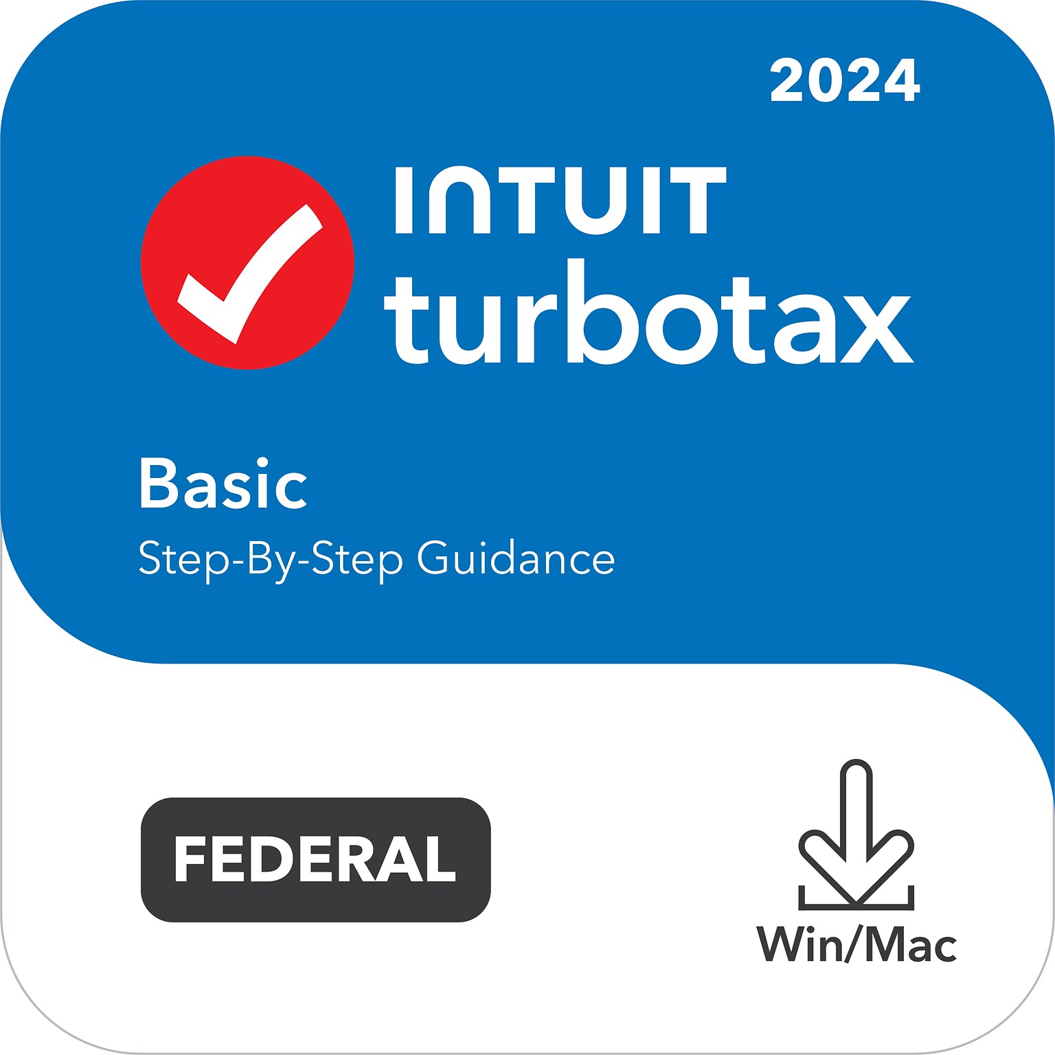 Intuit TurboTax Basic 2024 Federal Only + E-file for 1 User, PC/Mac, Download (5108978)