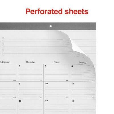 2025 Staples 22" x 17" Desk Pad Calendar, Gray (ST59701-25)