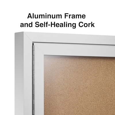 Staples Enclosed Cork Display Board, Aluminum Frame, 4' x 3' (ST61262) |  Quill.com