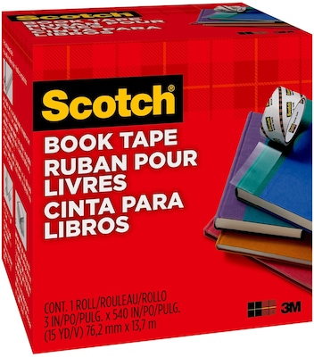 Scotch® Book Transparent Tape,  3" x 15 yds. (845-300)