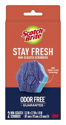 Scotch-Brite® Scrub Dots Advanced Non-Scratch Sponge Scrubbers, Blue, 2/Pack (SDA-2)