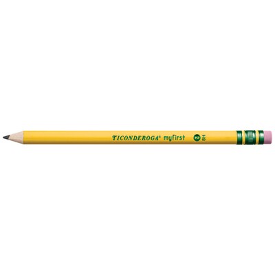 Ticonderoga My First Ticonderoga Pre-Sharpened Wooden Pencil, 0.7mm, #2 Medium Lead, Dozen (X33312X)