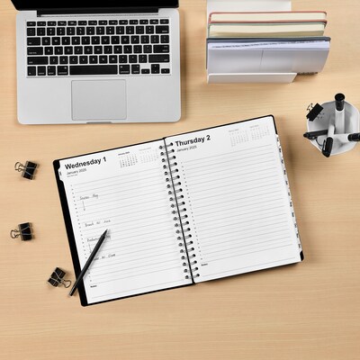 2025 Staples 8" x 11" Daily Appointment Book, Black (ST21487-25)