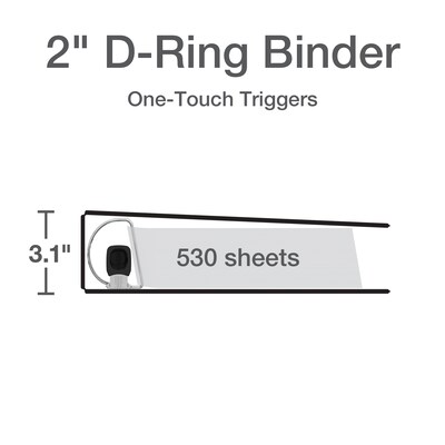 Cardinal Premier Heavy Duty 2 3-Ring View Binders, D-Ring, Black (10321CB)