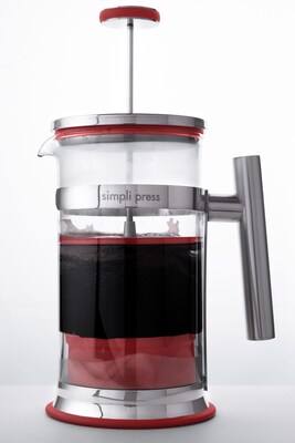 Simpli Press 34-Ounce Coffee Press, Red (SIM34ORED)