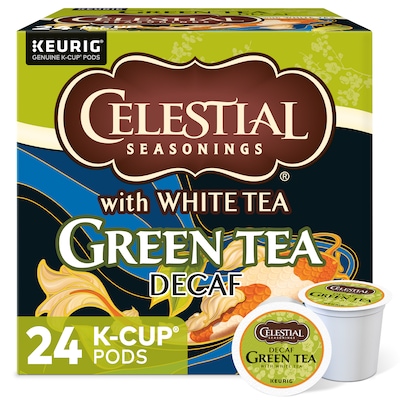 Celestial Seasonings Decaf Green Tea with White Tea, 0.9 oz. Keurig® K-Cup® Pods, 24/Box (14737)