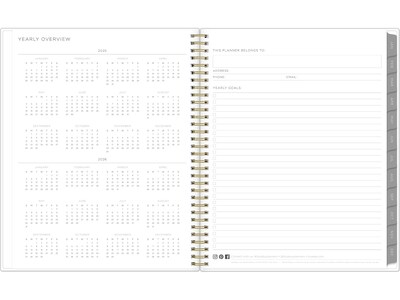 2025 Blue Sky Kelly Ventura Mimosa 8.5" x 11" Weekly & Monthly Planner, Plastic Cover, Yellow/White (149059-25)