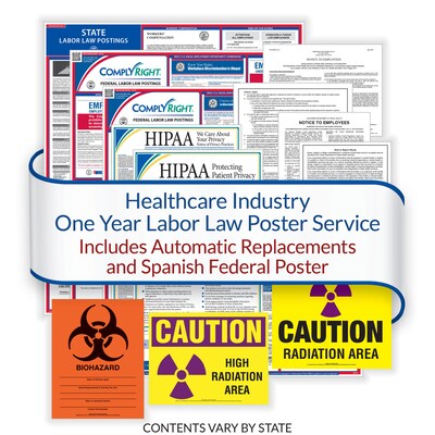 ComplyRight Federal (Bilingual), State and Healthcare (English) Labor Law 1-Year Poster Service, Sou