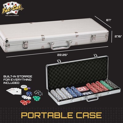 Fat Cat 500 Ct Texas Hold'Em Poker Chip Set (55-0605)