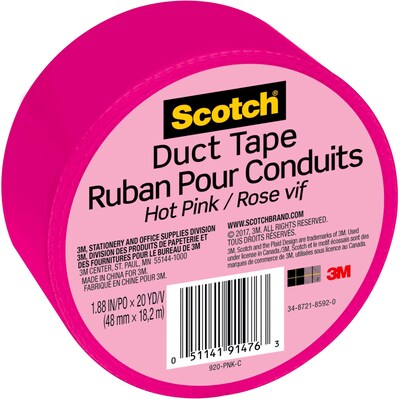 Scotch Duct Tape, 1.88" x 20 yds., Pink (920-PNK-C) | Quill.com