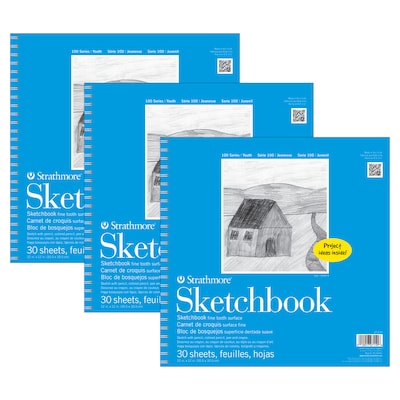 Strathmore 100 Series 12 x 12 Sketch Pad, 3/Bundle (STTP271101-3)