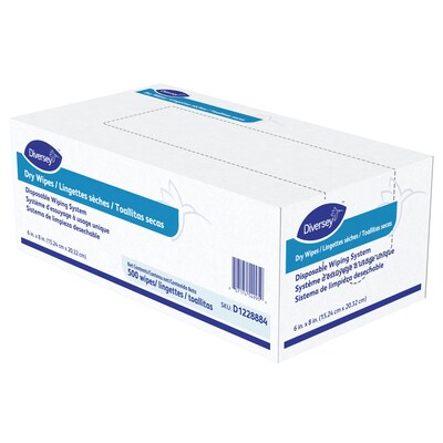 Diversey Fabric Dry Wipes, White, 500/Box, 4 Boxes/Carton (D1228884)