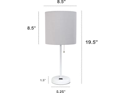 Creekwood Home Oslo Incandescent Table Lamp, White/Gray (CWT-2008-GO)
