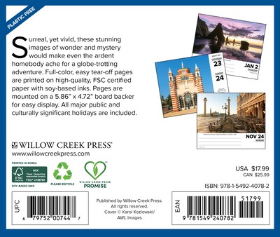 2025 Willow Creek Daily Destinations 2025 6.2 x 5.4 Day-to-Day Calendar (40782)