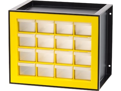 Iris 16-Drawer Desktop Storage Cabinet, Black/Yellow (500173)