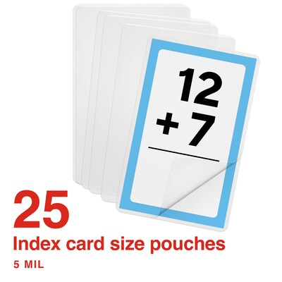 Staples Thermal Laminating Pouches, Index Card, 5 Mil, 25/Pack (5200802/5200805)