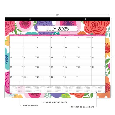 2025-2026 Blue Sky Mahalo 22 x 17 Academic Monthly Desk Calendar, Multicolored (100157-A26)