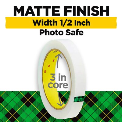 Scotch Magic Invisible Clear Tape Refill, 0.75" x 72 yds., 3" Core, Clear, 2 Rolls/Pack (810-2P34-72)