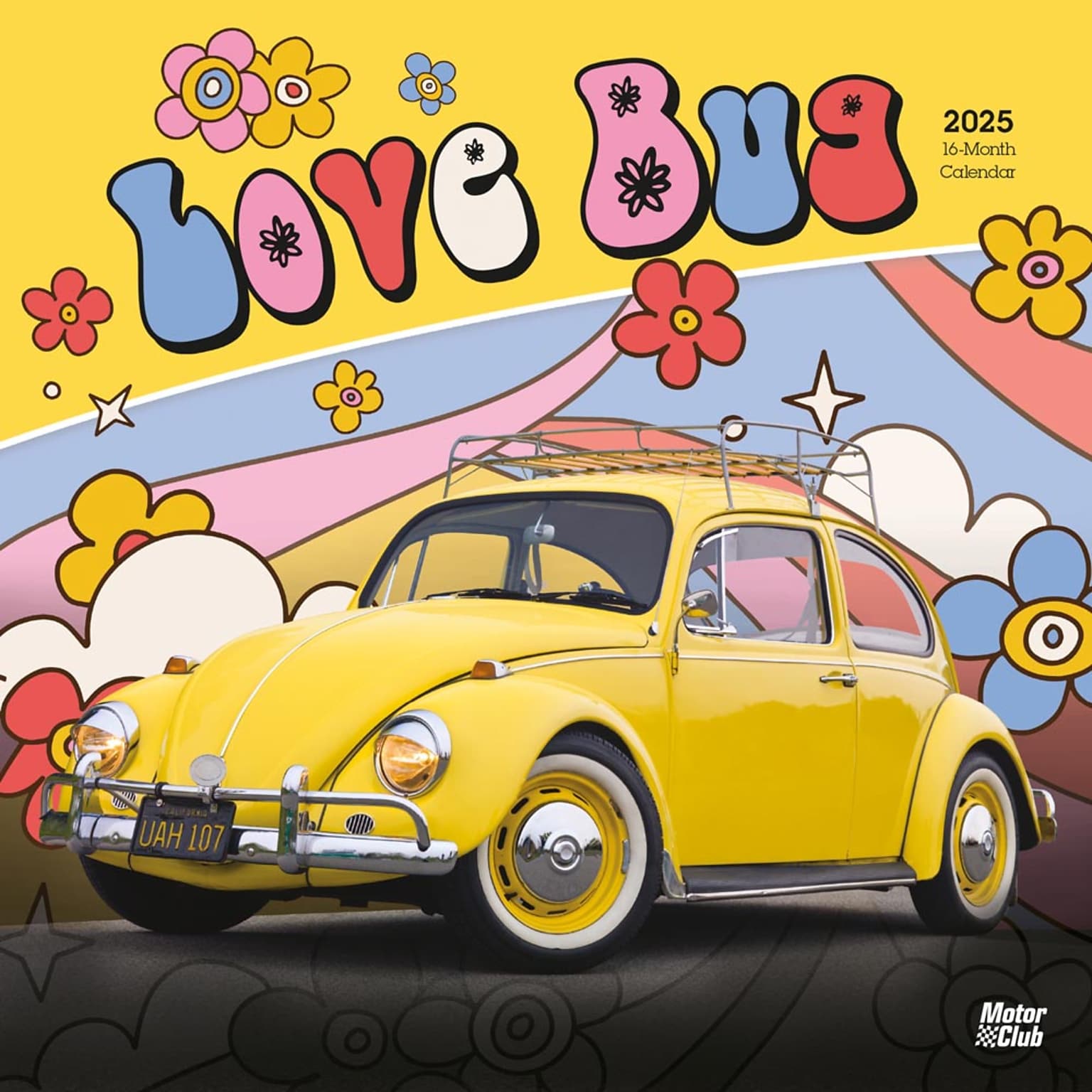 2025 Motor Club Love Bug 12 x 12 Monthly Square Wall Calendar (9781975480028)