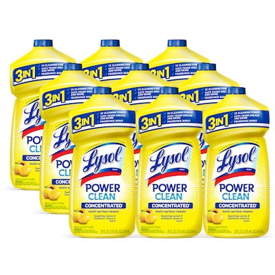 Lysol Power Clean Concentrated Multi-Surface Cleaner, Sparkling Lemon & Sunflower Essence, 28oz, 9/C