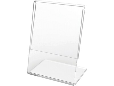 Deflect-O Sign Holder, 3 x 4, Vertical, Table Top, Clear Plastic (20006RT)