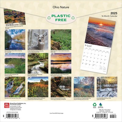 2025 BrownTrout Ohio Nature 12" x 12" Monthly Wall Calendar (9781975475468)