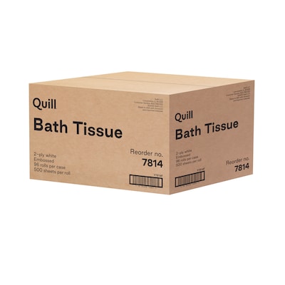 Quill Brand® Toilet Paper, 2-Ply, 500 Sheets/Roll, 96 Rolls/Carton  (7814-QCC) | Quill.com