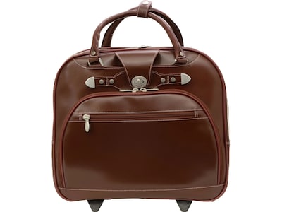 McKleinUSA REDWOOD 15 Leather Rolling Laptop Bag, Red (99696)