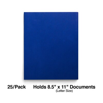 Staples Smooth 2-Pocket Paper Folder, Electric Blue, 25/Box (50754/27534-CC)