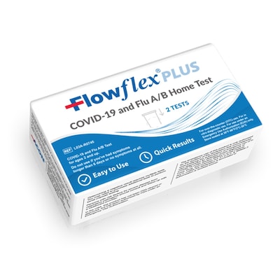 Flowflex Plus COVID-19 and Flu A/B, 3-in-1 Antigen Rapid Test, Results in 15 Minutes, 2 Test (SMN200