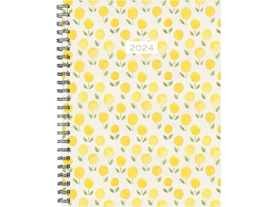 2024 Willow Creek Citrus Grove 6.5" x 8.5" Weekly & Monthly Planner, Yellow/Green (39366)