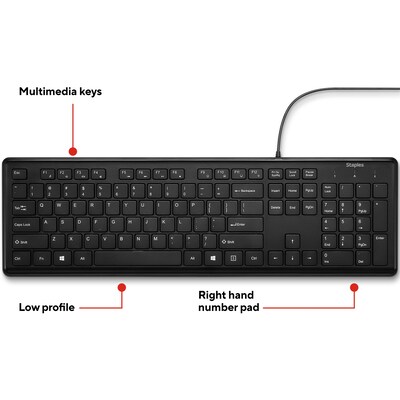 Staples TECH Keyboard, Black (ST62600)