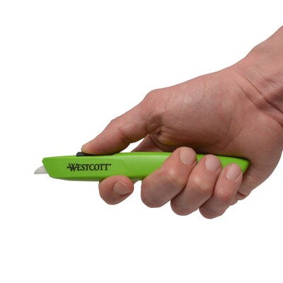 Westcott Full Size Safety Cutter Non Replaceable, Green, 12/Pack (00659)