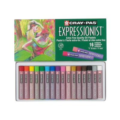 Sakura Cray-Pas Expressionist Oil Pastels, Assorted Colors, 16/Set, 3 Sets (SAKXLP16-3)